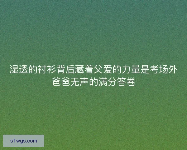 湿透的衬衫背后藏着父爱的力量是考场外爸爸无声的满分答卷